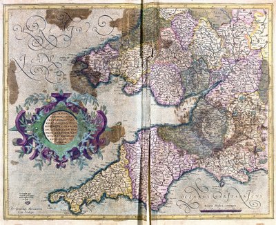 Suroeste de Inglaterra (grabado) de Gerardus Mercator