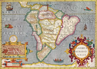 América del Sur America Meridionalis: del Atlas de Gerardus Mercator, 1633, 1936 de Gerardus Mercator