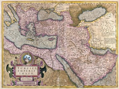 Turquía, Balcanes, noreste de África, Arabia y Oriente Medio (grabado) de Gerardus Mercator