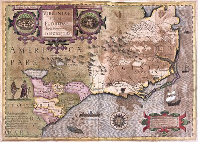 Virginia y Florida de Gerardus Mercator