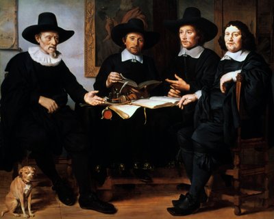 Cuatro Oficiales del Gremio de Toneleros y Vinateros de Ámsterdam, 1657 de Gerbrand van den Eeckhout