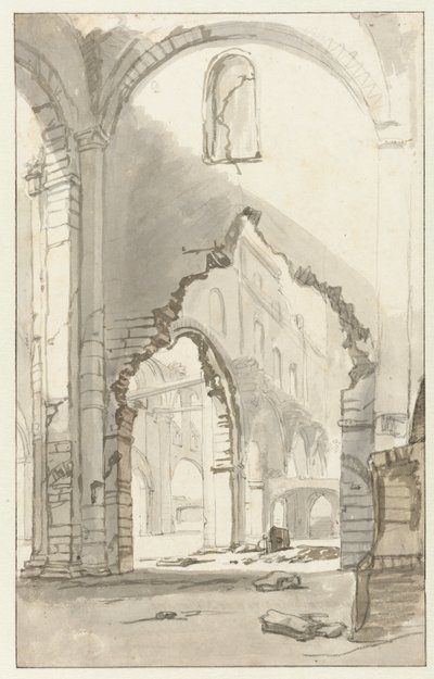 Interior de la Nieuwe Kerk de Ámsterdam, tras el Gran Incendio de 1645 de Gerbrand van den Eeckhout