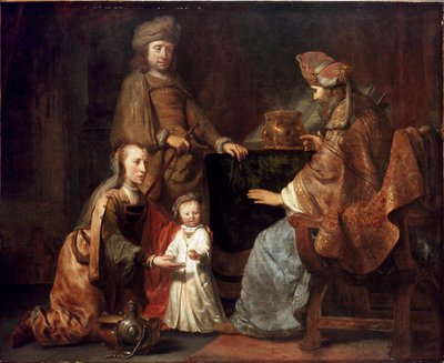 El niño Samuel llevado por Hannah a Eli, principios de 1660s de Gerbrand van den Eeckhout