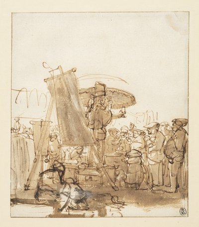 Curandero dirigiéndose a una multitud, c. 1637 de Gerbrandt van den Eeckhout