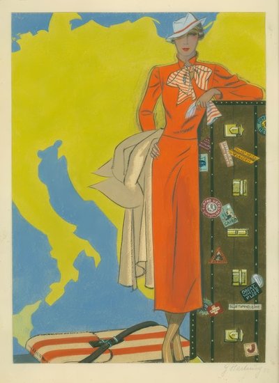 Moda femenina 1932 / Vestido de viaje de Gerd Hartung