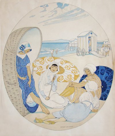 Conversando en la Playa Danesa de Gerda Wegener