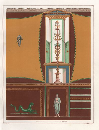 Pintura mural con paneles enmarcados de un ostium (pasillo estrecho) de la Casa dell