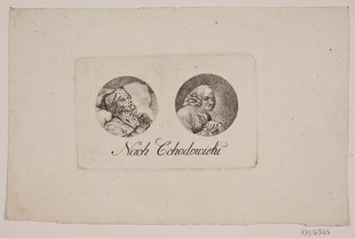 Hoja con dos retratos en tondo de Gerhard Ludvig Lahde