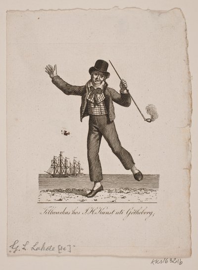 Marinero bailando con pipa de Gerhard Ludvig Lahde