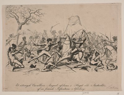 Un ataque de caballería austriaca rechazado en la batalla de Austerlitz de Gerhard Ludvig Lahde