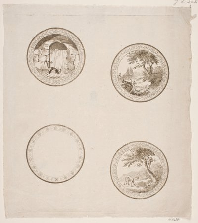 Cuatro viñetas para las fábulas de La Fontaine de Gerhard Ludvig Lahde