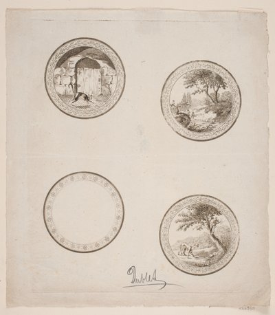 Cuatro viñetas para las fábulas de La Fontaine de Gerhard Ludvig Lahde