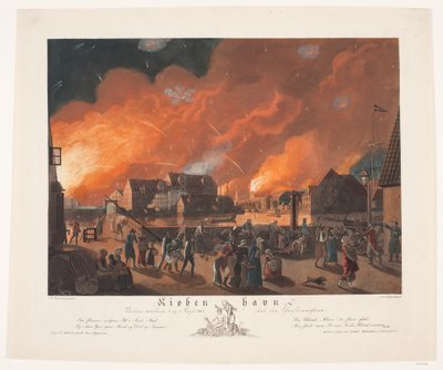 Copenhague, la noche entre el 4 y 5 de septiembre vista desde Christianshavn de Gerhard Ludvig Lahde