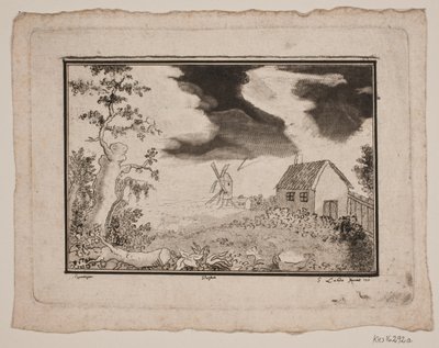 Paisaje con Casa y Molino de Gerhard Ludvig Lahde