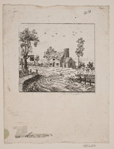 Paisaje con taberna de Gerhard Ludvig Lahde