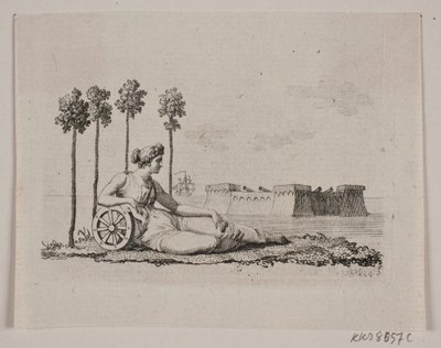 Liggende kvinde ved fort de Gerhard Ludvig Lahde