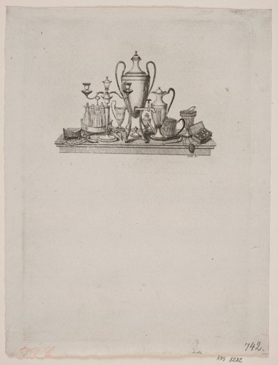 Composición de objetos de plata de Gerhard Ludvig Lahde