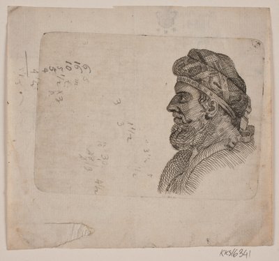 Cabeza de estudio de un anciano de perfil de Gerhard Ludvig Lahde