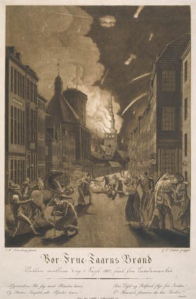 El incendio de la torre de la Iglesia de Nuestra Señora de Gerhard Ludvig Lahde