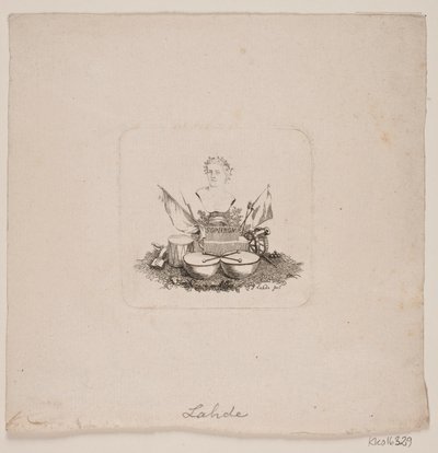 Vigneta con busto de Sophron de Gerhard Ludvig Lahde