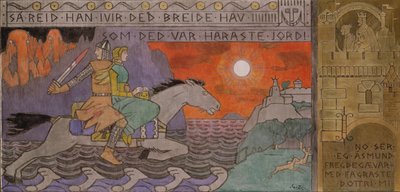 Åsmund y la princesa regresando a casa de Gerhard Munthe