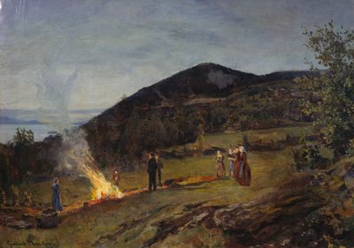 Fuego de verano, c. 1895 de Gerhard Peter Frantz Vilhelm Munthe