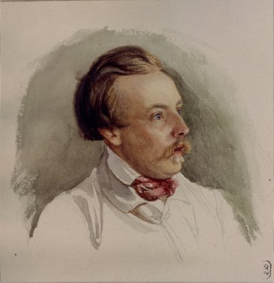 Retrato del pintor Alexander von Kotzebue, 1840s de Gerhard Wilhelm Reutern von
