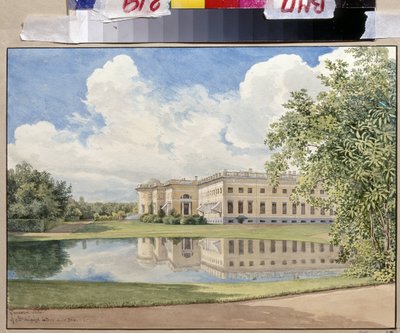 "El Palacio de Alejandro en Tsárskoye Selo" de Gerhard Wilhelm Von Reutern (1794-1865),Acuarela sobre papel de Gerhard Wilhelm von Reutern