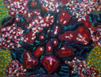 Floral abstracto I, 2023 (óleo sobre lienzo) de Gerhardt Isringhaus