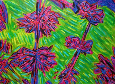 Flores imaginarias abstractas, 2021 (óleo sobre lienzo) de Gerhardt Isringhaus