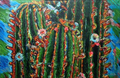 Cactus en flor, 2013 (óleo sobre lienzo) de Gerhardt Isringhaus