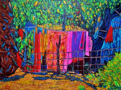 Cabo Clothes Line, 2020 (óleo sobre lienzo) de Gerhardt Isringhaus
