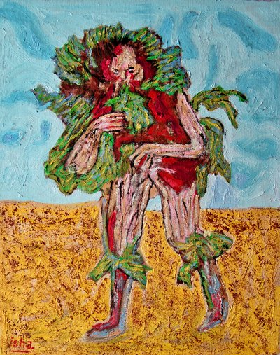 Floral Bozo Shaman, 2020 (óleo sobre lienzo) de Gerhardt Isringhaus