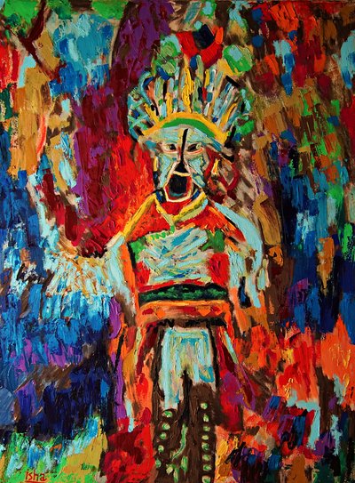 Chamán inca, 2019 (óleo sobre lienzo) de Gerhardt Isringhaus