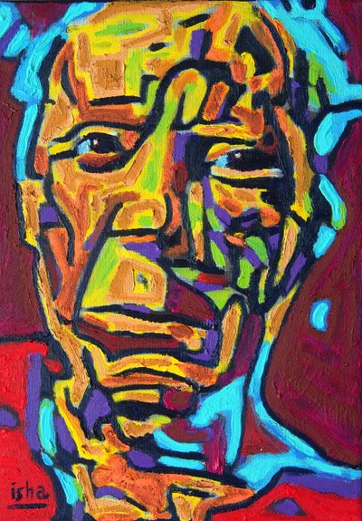 San Picasso,2021,óleo sobre lienzo de Gerhardt Isringhaus