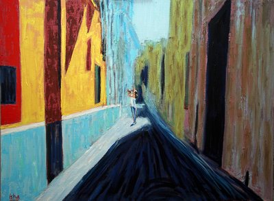 Señorita Selfie en Sol, 2020 (óleo sobre lienzo) de Gerhardt Isringhaus