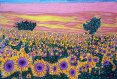Campo de girasoles, 2024 (óleo sobre lienzo) de Gerhardt Isringhaus
