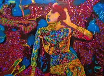 Tattooed Temptress II,2023, óleo sobre lienzo de Gerhardt Isringhaus