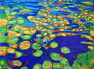 Lirio de agua, 2019, óleo sobre lienzo de Gerhardt Isringhaus