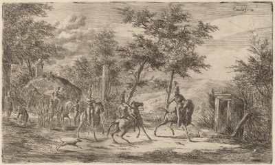 Caballería y carro de heno de Gerhardus Emaus de Micault