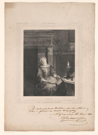 mujer dormida de Gerhardus Fredericus Eilbracht