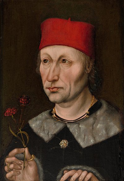 Retrato de un hombre con gorra roja de German