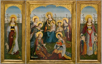 Tríptico de la Virgen y el Niño con santos de German