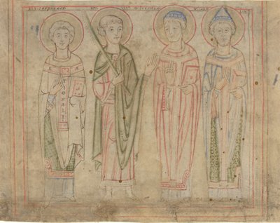Santos Cipriano, Vito, Esteban y Cornelio de German 12th Century