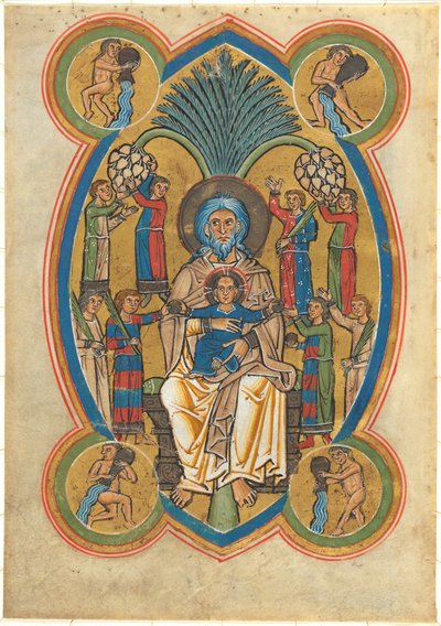 Paraíso con Cristo en el Regazo de Abraham de German 13th Century