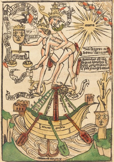 Alegoría del Encuentro del Papa Pablo II y el Emperador Federico III de German 15th Century
