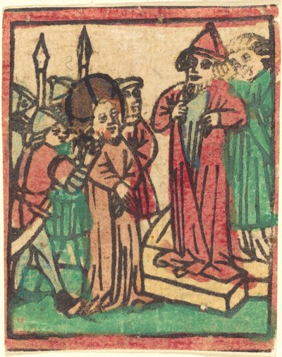 Caifás rasgando sus vestiduras de German 15th Century