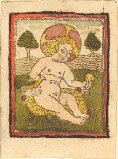 Niño Jesús con Pájaro de German 15th Century