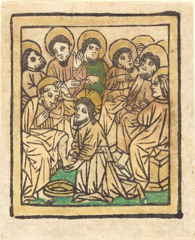 Cristo lavando los pies de los apóstoles de German 15th Century