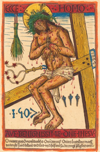 Cristo como el hombre de dolores de German 15th Century